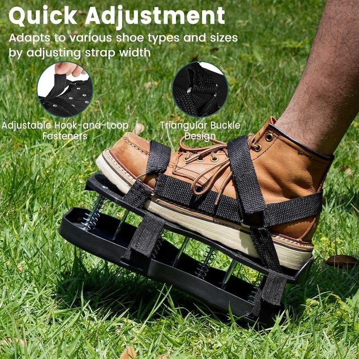 Buty do napowietrzania trawnika stalowymi kolcami aeracji nowe