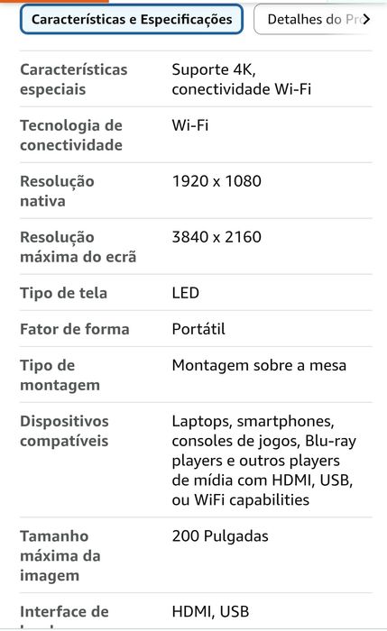 Projector Wielio

Entrada HDMI 
Com WiFi e bluetooth 
Para filmes, jog