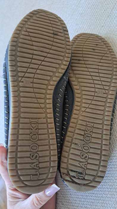 Skórzane półbuty Lasocki 39 granatowe