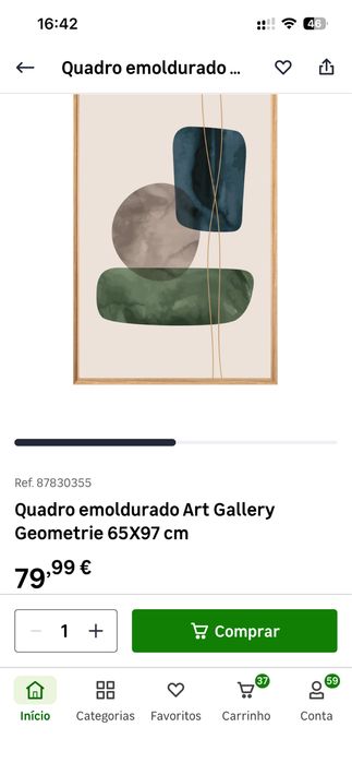 Conjunto 2 Quadros Leroy Merlin com Moldura Abstrato Art Gallery Geometry Filet ouro