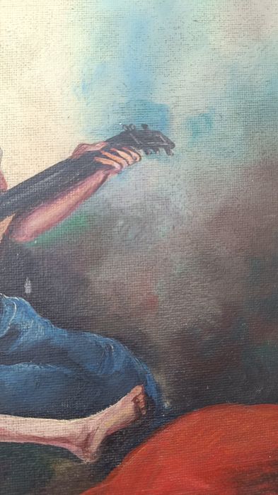 Pintura a óleo sobre madeira