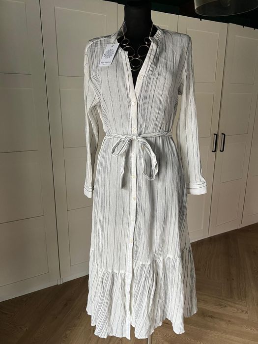 Nowa z metkami biała narzutka na strój kąpielowy z bawełny Blue Island