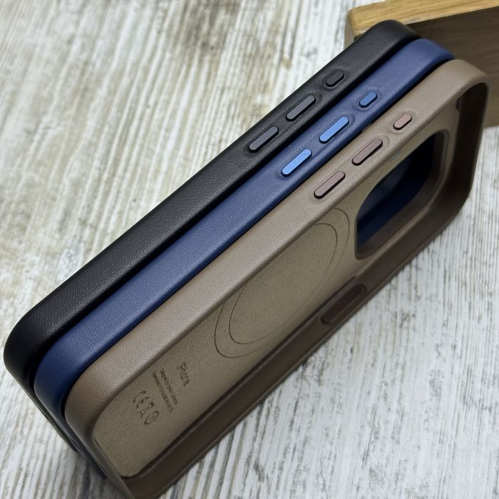 Чехол кожа Leather Case MagSafe на iPhone 15 Pro/ 15 Pro Max/ 16 Pro. Чохол