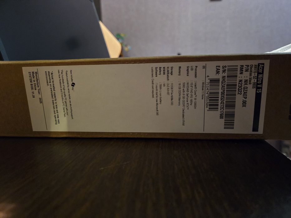 Laptop gamingowy Acer nitro v 15 ANV15-52-99Ds