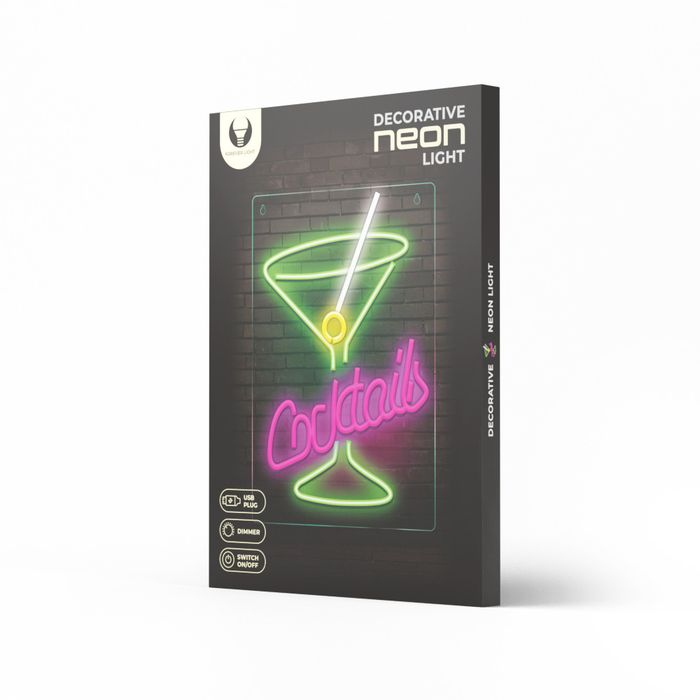 Neon Plexi LED cocktails róż zielony FPNE02X Forever Light