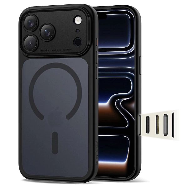 Etui Tech-Protect Magpeak Magsafe CC na iPhone 17 Pro Max - czarny mat