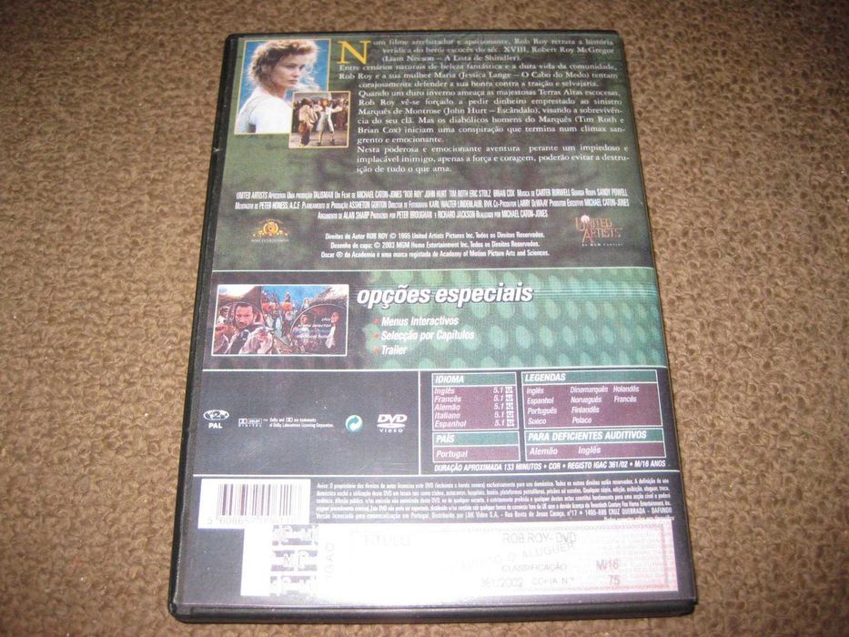 DVD "Rob Roy" com Liam Neeson/Raro!