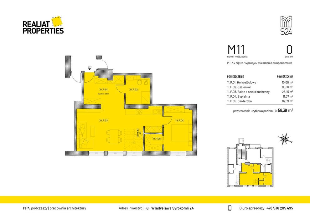 106 m2 - SALWATOR - dwupoziomowe - stan deweloperski - winda - MPEC