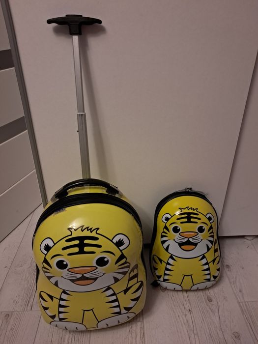 Walizka i plecak dla dziecka na kółkach Tygrys