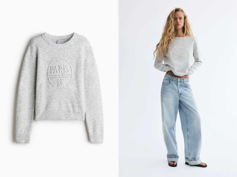 Sweter pulower M nowa kolekcja szary wełna PROMOCJA DIVIDED