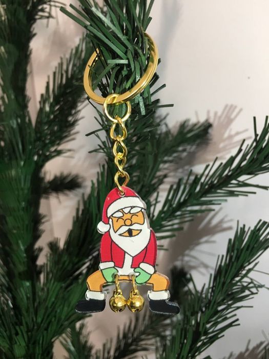 Brelok z dzwonkami świąteczny santa nowy rok Boże narodzenie