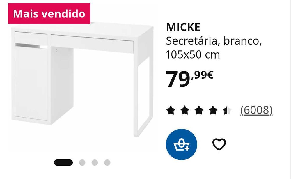 Secretária branca Ikea