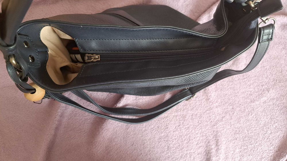 Torba na ramię shopper granatowa