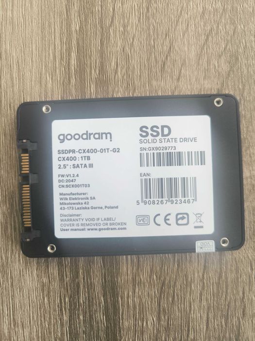 SSD 2.5 480Gb-512Gb, HDD 3.5 1Tb