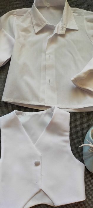 Ubranko na chrzest rozm.68 ocieplane dla chłopca