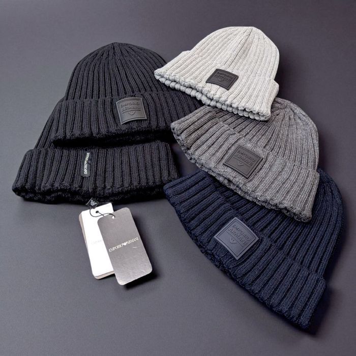 Шапка Emporio Armani чоловіча бавовняна, шапка армані чоловіча