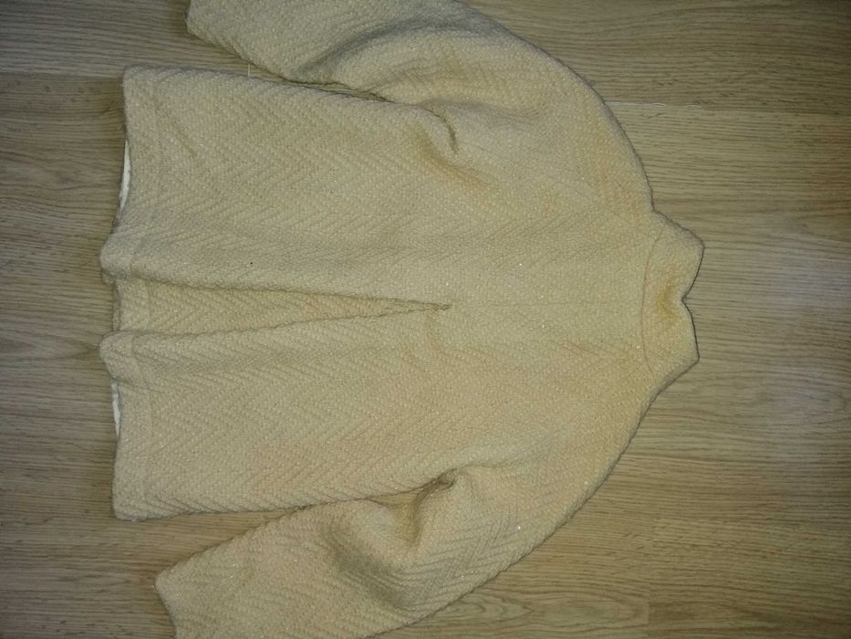 Полу-пальто золотистое Лукас со стойкой карманами 122, 140 см +подарок