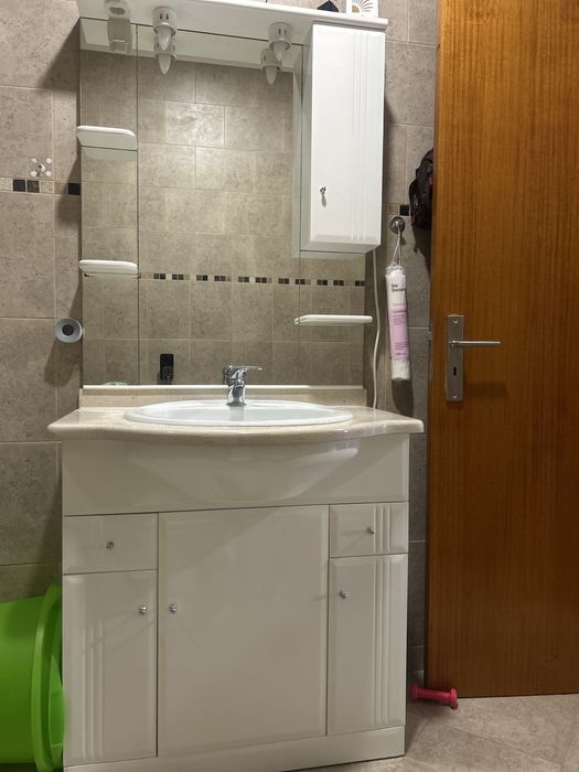 Móvel de Casa de Banho com Lavatório e Espelho