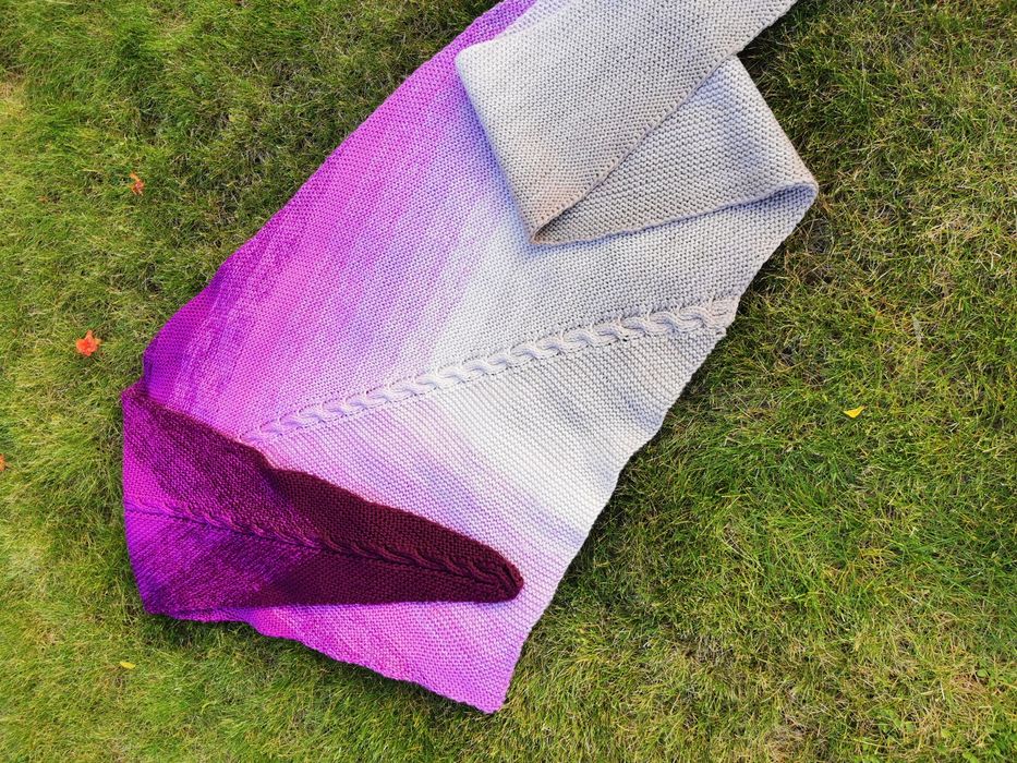 Chusta Strzałka dwustronna z wełny merino