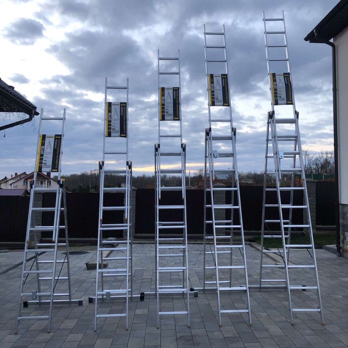 Лестница алюмінієва 3-х секційна драбина HIGHER 3-10.11.12