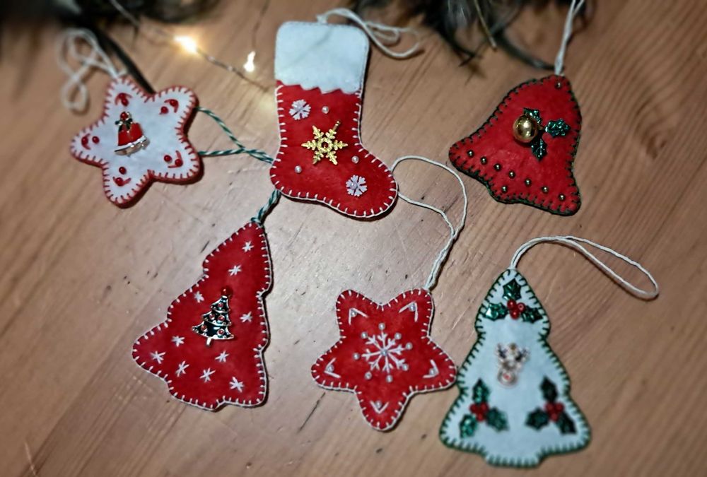 Ozdoby na choinkę, stroik handmade