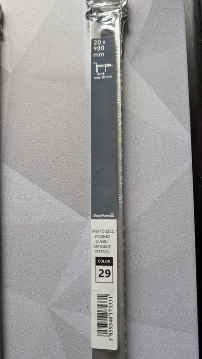 Profil aluminiowy zakończeniowy GoodHome 20 x 930 mm srebro szczotkowa