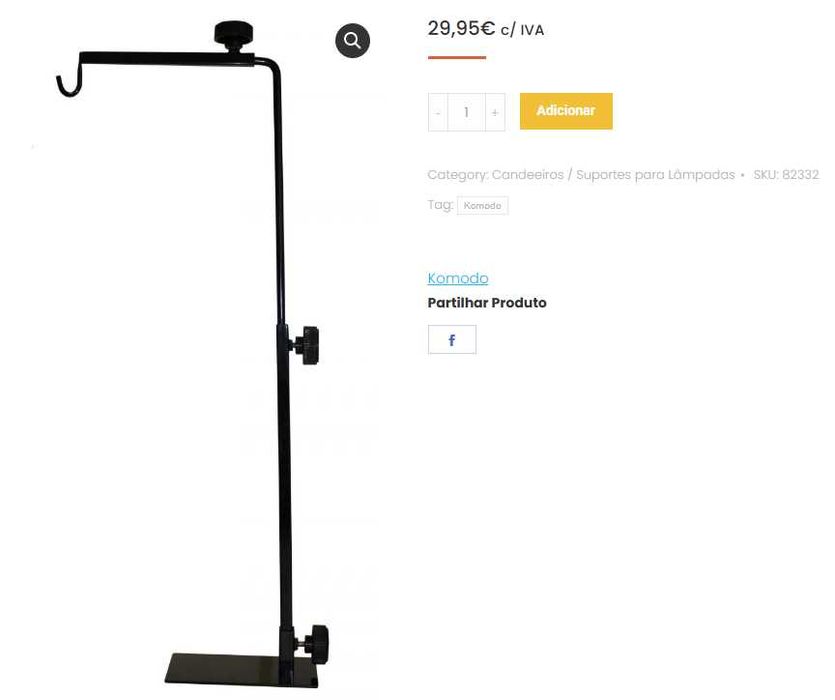 Suporte Lampada Simples – Komodo