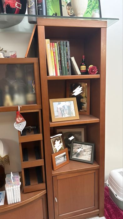 Estante de Sala em Madeira Maciça com Vitrines