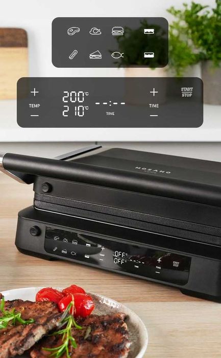 Grill elektryczny OPIEKACZ rozkładany 6 programów 2 termostaty TIMER