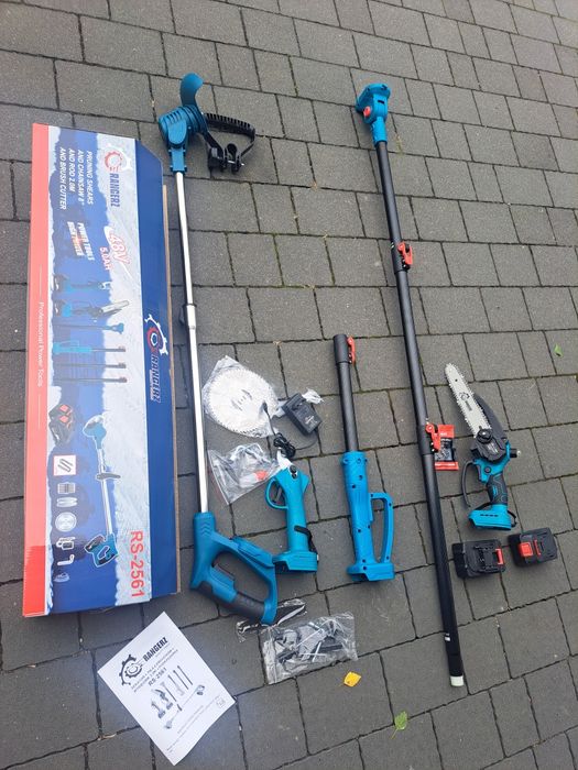 Piła na wysięgniku  plus sekator plus podkaszarka 2x aku 48v duze