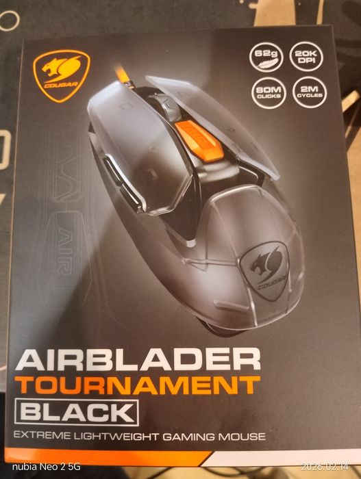 Mysz Cougar Airblader Tournament Black | 2000Hz | 62g | Stan Idealny