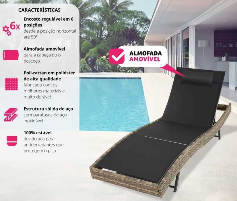 Espreguiçadeira Rattan NOVA