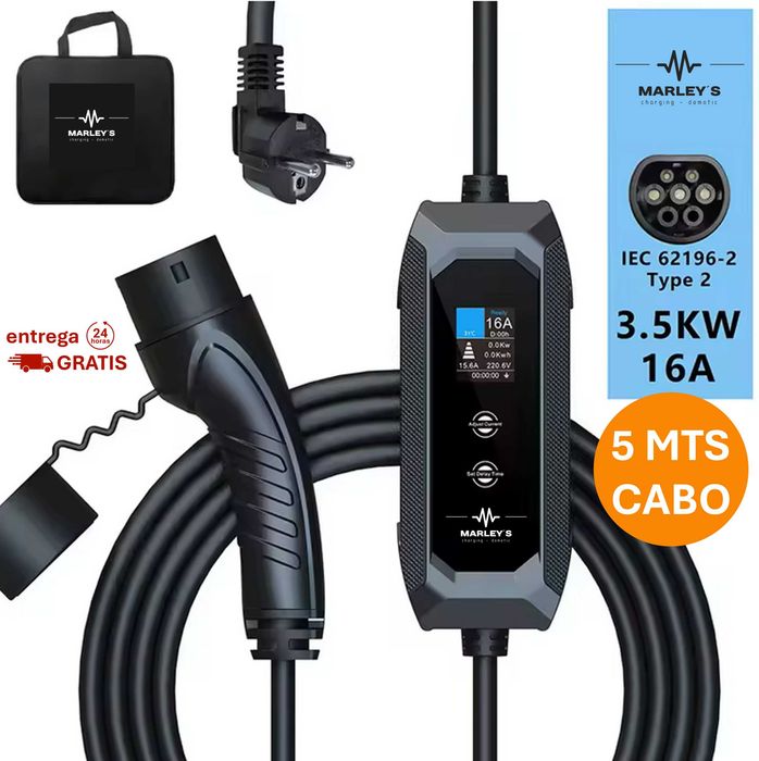 Carregador Portátil Doméstico 3.5 kw - 16A - 5 METROS CABO