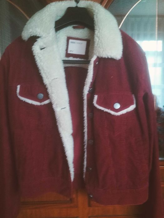 Kurtka sztruksowa Telly Weijl bordowa