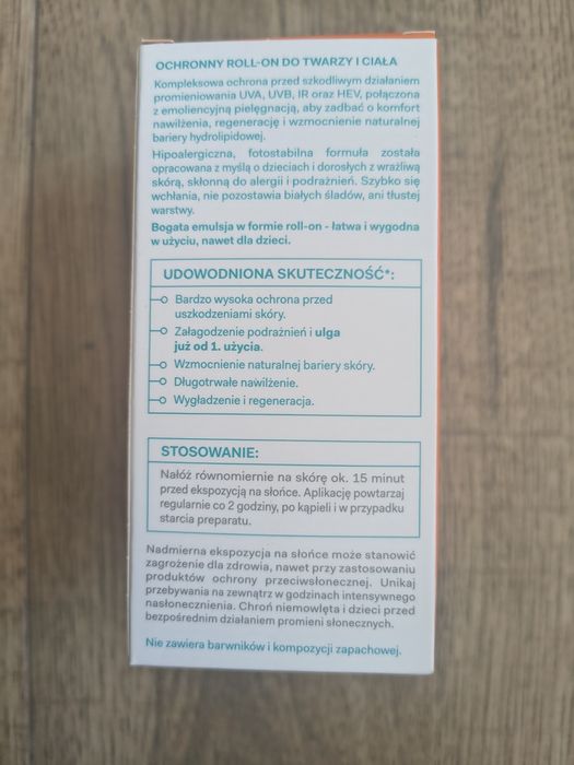 Ochronny Roll-on do twarzy i ciała spf 50