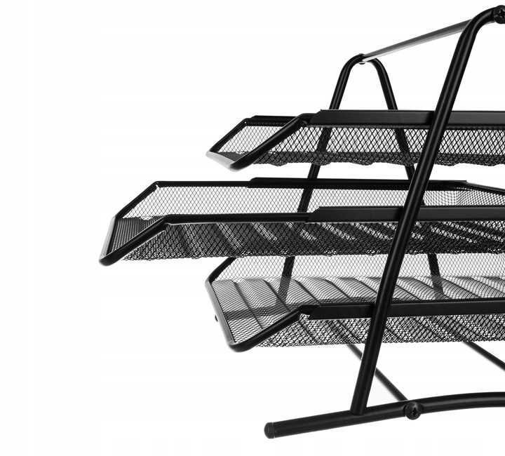 Szuflady Na Dokumenty A4 - 3 Półki Czarne