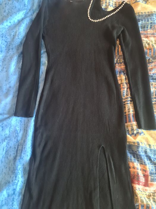 Sukienka dzianinowa czarna uni