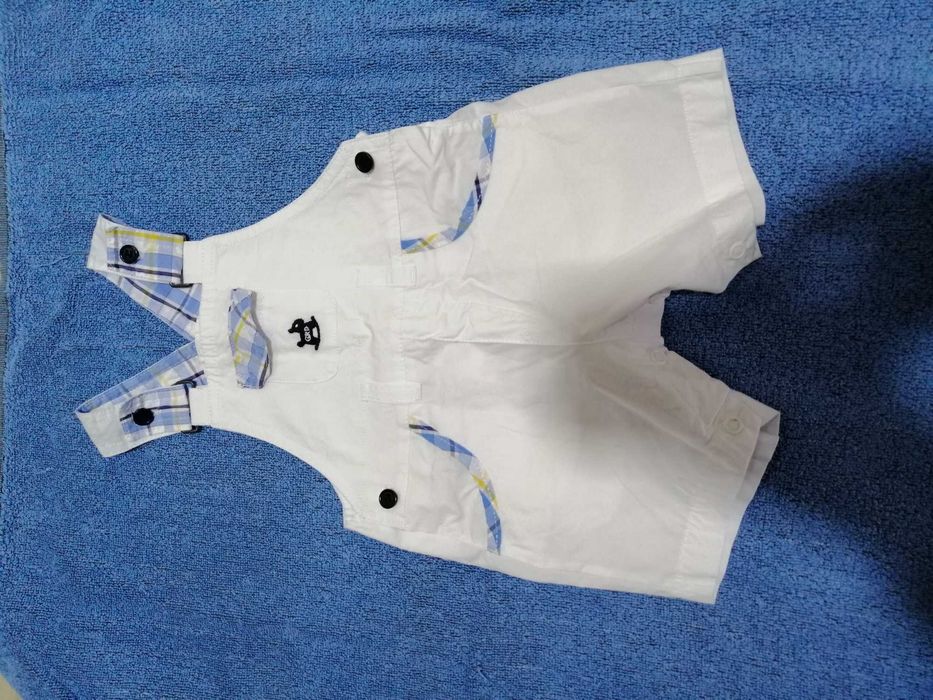 Camisa e jardineiras, GRD, 3 e 6 meses
