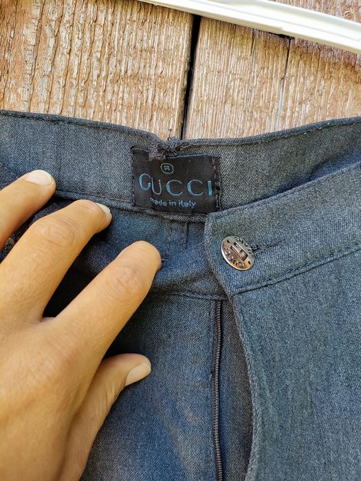 Spodnie elastyczne gucci proste grafitowe