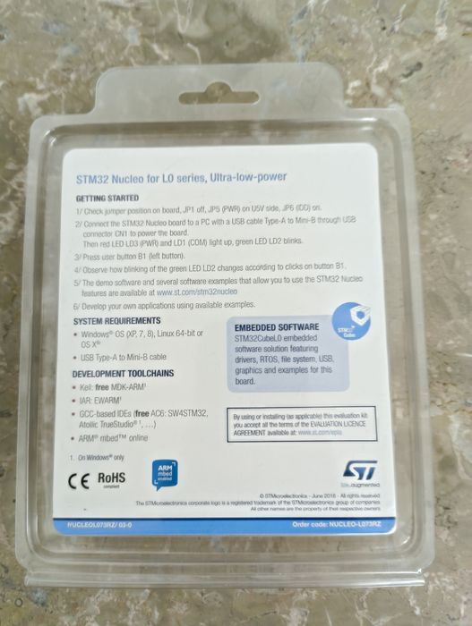 Placa STM32 Nucleo-64 STM32L073RZ64740805148547121