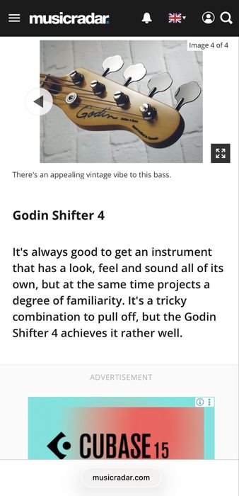 Godin Shifter 4 Bass Trans Cream (Made in Canada)