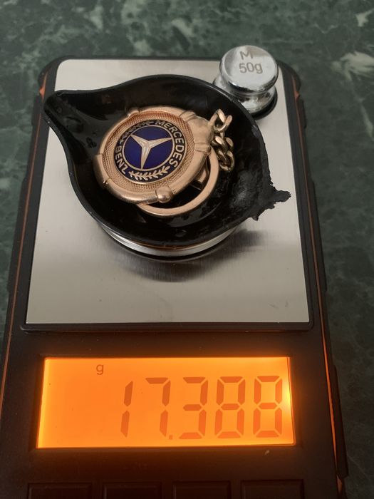 Золотой   брелок мерседес.Проба 585