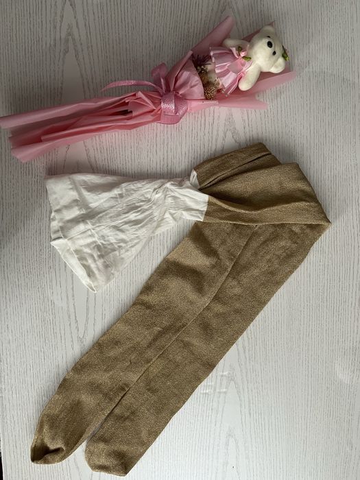 Колготи святкові із золотою ниткою р. 134-140