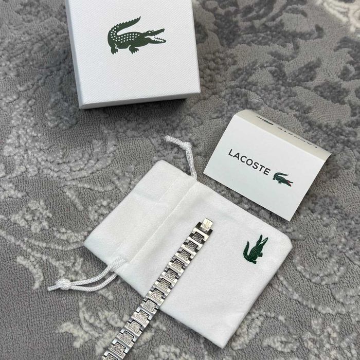Браслет Lacoste, ласкоста, лакосте срібний, чоловічий