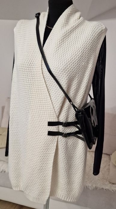 Bezrękawnik ecru " H&M".