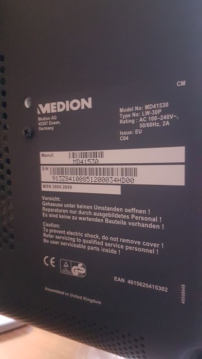 Telewizor LCD firma MEDION  LW-30P 30 cali  z pilotem