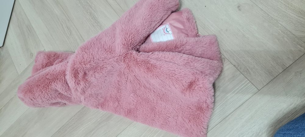 Różowa kurtka, futerko r.92 dla dziewczynki