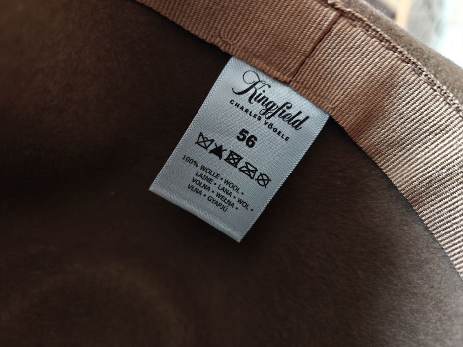 Kapelusz wełniany 100% wełna brązowy elegancki czapka vintage