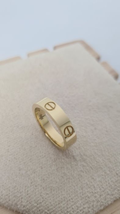 Nowy złoty pierścionek typu Cartier obrączka śrubki gładka masywna 585