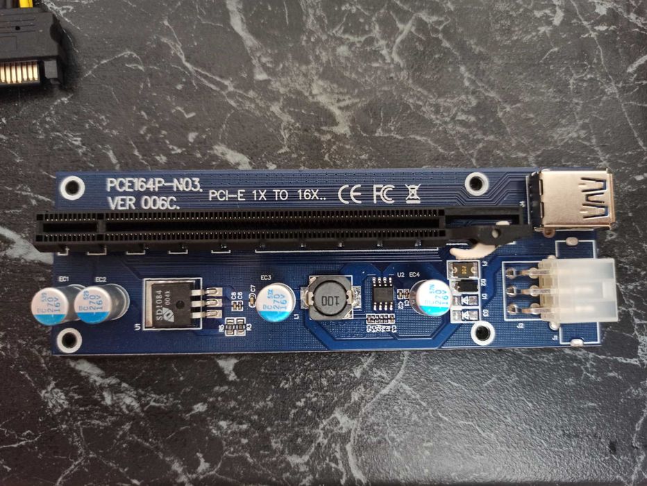 Адаптер-райзер Dynamode PCI-E x1 to 16x, 60 см USB 3.0